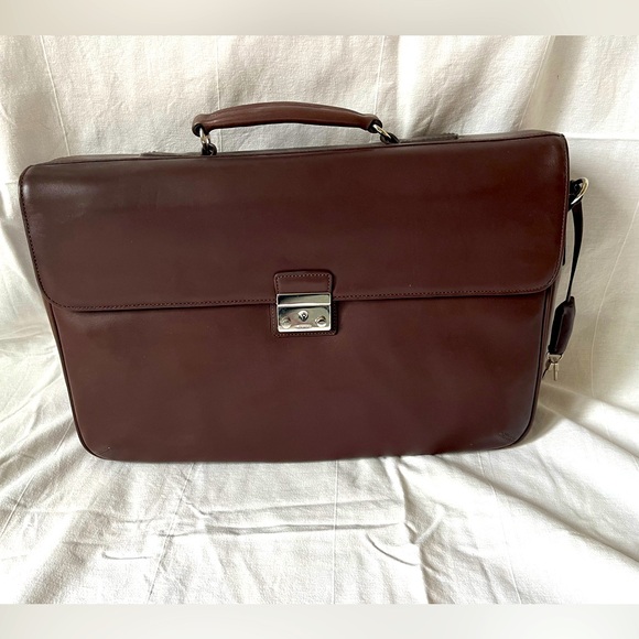 Coach Leather Portfolio Briefcase Mahogany Brown - Picture 1 of 13